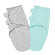 Set 2 sisteme de infasat reglabil 0-3 luni Kidizi Mint Grey Stars , bumbac 100%