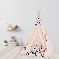 Cort copii stil indian Teepee Tent Kidizi Minnie, include covoras gros si 2 perne