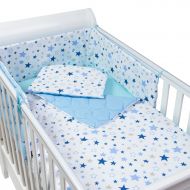 Set lenjerie matlasata 4 piese Kidizi Milkey Way, include perna, plapumioara, aparatoare si cearceaf