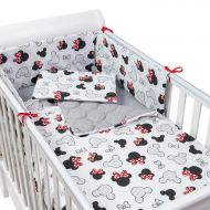 Set lenjerie matlasata 4 piese Kidizi Minnie, include perna, plapumioara, aparatoare si cearceaf