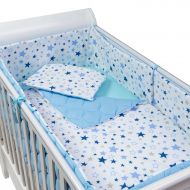 Set lenjerie matlasata 5 piese Kidizi Milky Way, include perna, plapumioara, aparatoare si cearceaf