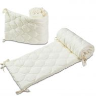 Set 2 aparatori matlasate patut 120x60 cm Kidizi Ecru Deluxe