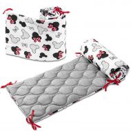 Set 2 aparatori matlasate patut 120x60 cm Kidizi Minnie Deluxe, inaltime 35 cm