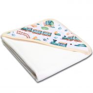Prosop bebe din bambus cu gluga 90x90 cm Kidizi Choo Choo