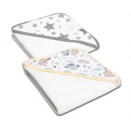 Set doua prosoape din bambus cu gluga 90x90 cm Kidizi Magic Forest Friends