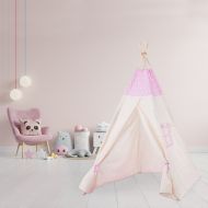 Cort copii stil indian Teepee Tent Pink Stars