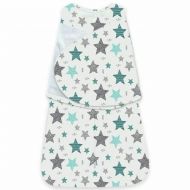 Sac de dormit bebelusi cu sistem de infasare Kidizi All Mint Stars, 70 cm