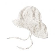 Sapca pentru copii  din muselina cu cozoroc si protectie gat Kidizi Maitre Tiny Hearts Gray 3-18 luni