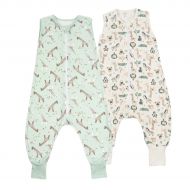 Set 2 saci dormit copii de vara din bumbac cu picioare 18-36 luni Kidizi Giraffe Safari, 0.5 tog
