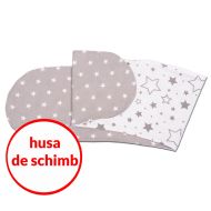 Husa bumbac detasabila pentru Perna gravide 3 in 1 Kidizi Lena, Galaxy Grey
