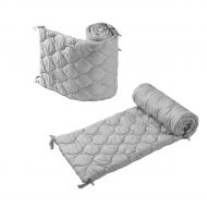 Set 2 aparatori patut matlasate 120x60 cm Kidizi Grey Deluxe Thick, extra groase
