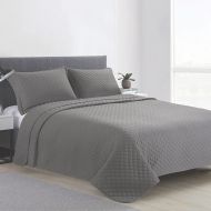 Cuvertura de pat matlasata cu doua fete 200x220 cm Kidizi Grey