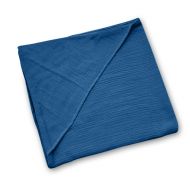 Prosop bebe cu gluga din muselina dubla hidrofila extra absorbanta  80x80 cm Kidizi Dark Blue
