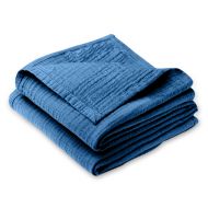Paturica bebe de vara din muselina dubla 100x70 cm Kidizi Dark Blue