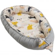 Cosulet bebelus pentru dormit Kidizi Baby Nest Cocoon 90x50 cm Kitten Love