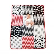 Patura joaca bebelusi 150x115 cm Kidizi Tummy Time Mat Black-Red-White