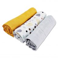 Set 3 paturici muselina soft 78x78 cm Kidizi Stones, 100% bumbac