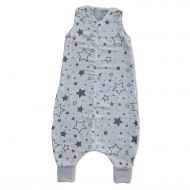 Sac de dormit cu picioare de vara din muselina 2-4 ani Kidizi Galaxy Grey, 100% bumbac, 0.5 tog