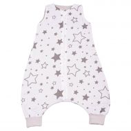 Sac de dormit cu picioare de vara din muselina 6-18 luni Kidizi Galaxy Grey, 0.5 tog