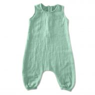 Salopeta copii oversize din muselina fara maneci Kidizi Maty mint 6-12 luni