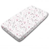 Cearceaf din bumbac cu elastic roata pentru patut 120x60 cm Kidizi Fairy Clouds