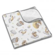 Aleza impermeabila bebelusi refolosibila 110x78 cm Kidizi Koala Dreams, strat superior din bumbac