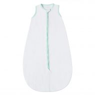 Sac de dormit de vara pentru copii din muselina dubla 3-18 luni Kidizi white green, 0.3 tog