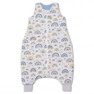 Sac de dormit cu picioare pentru copii 18-36 luni Kidizi Blue Rainbow, 1 tog