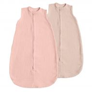 Set 2 saci de dormit de vara pentru copii din muselina dubla 0-6 luni Kidizi old rosa-natur, bumbac 100%, 0.3 tog