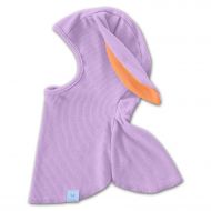 Cagula copii reglabila cu urechiuse din bumbac certificat, Kidizi Bunny Purple 6-18 luni