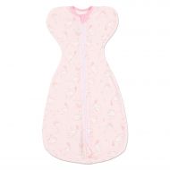 Sistem de infasat cu fermoar dublu Kidizi Swaddel Confort Elefun Pink 0-4 luni, 100% bumbac, 0.5 tog