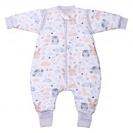 Sac de dormit copii din bumbac cu picioare si maneci detasabile 6-18 luni Kidizi Forest Friends, 1 tog