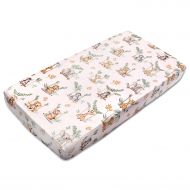 Cearceaf din bumbac cu elastic roata pentru patut 120x60 cm Kidizi On the Swing
