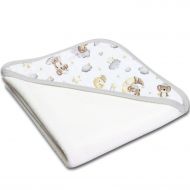 Prosop bebe din bumbac cu gluga 90x90 cm Kidizi Koala Dreams, potrivit de la nastere pana la 2 ani
