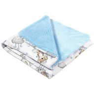 Paturica dubla pufoasa cu doua fete 100x78 cm Kidizi Fluffy Koala Dreams Blue