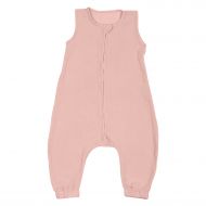 Sac de dormit copii de vara din muselina dubla cu picioare 6-18 luni Kidizi Old Rosa 0.3 tog, bumbac 100%