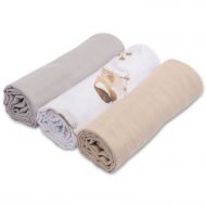 Set 3 paturici muselina soft 78x78 cm Kidizi Birdy, 100% bumbac