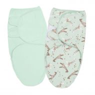 Set 2 sisteme de infasat reglabil din bumbac 0-3 luni Kidizi Giraffe Mint, 100% bumbac, 0.5 TOG