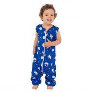 Sac dormit copii de vara din bumbac cu picioare 18-36 luni Kidizi Space Cats, 0.5 tog