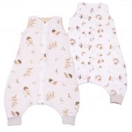 Set 2 saci de dormit cu picioare de vara din muselina 6-18 luni Kidizi Birdy Ducky, 0.5 tog