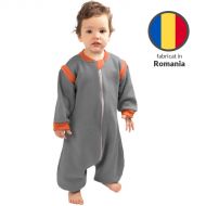 Sac de dormit copii cu picioare si maneci detasabile 18-36 luni Kidizi bumbac flausat, Grey 1 tog