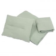 Lenjerie patut din muselina dubla 120x60 cm Kidizi mint, include cearceaf, perna, husa pilota si pilota