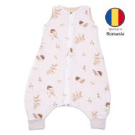 Sac de dormit cu picioare de vara din muselina 6-18 luni Kidizi Birdy, 0.5 tog