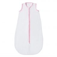 Sac de dormit de vara pentru copii din muselina dubla 3-18 luni Kidizi white pink, 0.3 tog