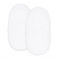 Set 2 cearceafuri din bumbac cu elastic roata pentru landou sau cosulet de rachita Kidizi Alb