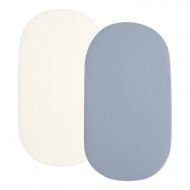 Set 2 cearceafuri din muselina dubla cu elastic roata pentru landou sau cosulet de rachita Kidizi jeans, bumbac 100%