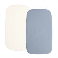 Set 2 cearceafuri din muselina cu elastic roata pentru patut cosleeper 90x50 cm Kidizi jeans, bumbac 100%