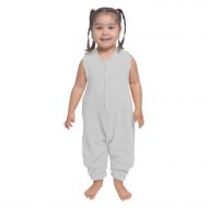 Sac de dormit copii de vara din muselina dubla cu picioare 18-36 luni Kidizi Grey 0.3 tog