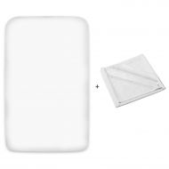 Set cearceaf bumbac cu elastic roata 90x50 cm  +  protectie impermeabila pentru saltea patut co-sleeper din frotir Kidizi