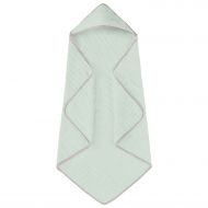 Prosop bebelus cu gluga din muselina patru straturi  80x80 cm Kidizi Light Mint, 100% bumbac delicat si absorbant